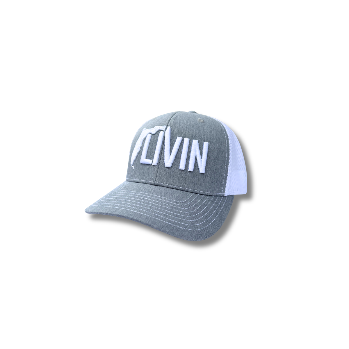FL Livin Heather Grey & White Snapback Mesh hat