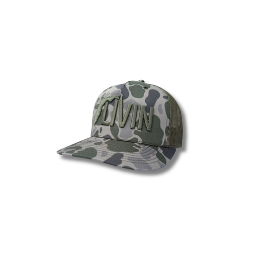 FL Livin Marsh Duck Camo Loden Snapback Mesh hat