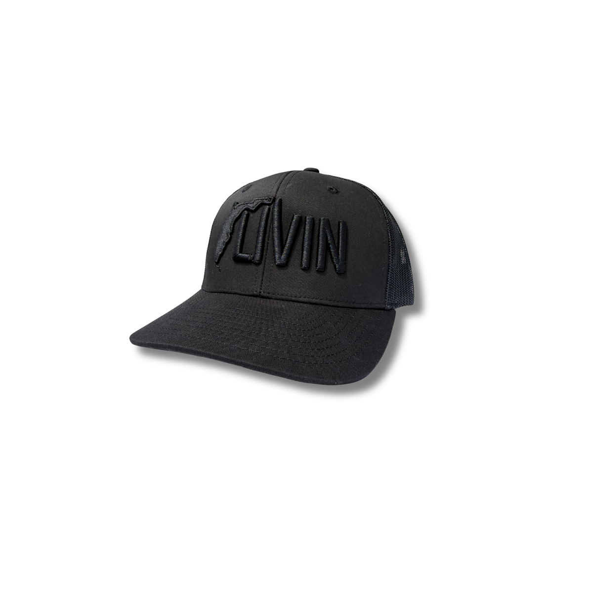 FL Livin Solid Black Snapback Mesh hat